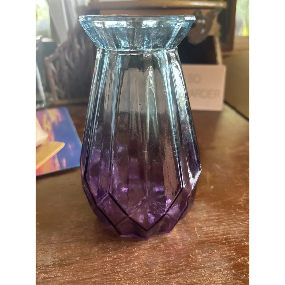 Ombré Blue Purple Flower Vase 7